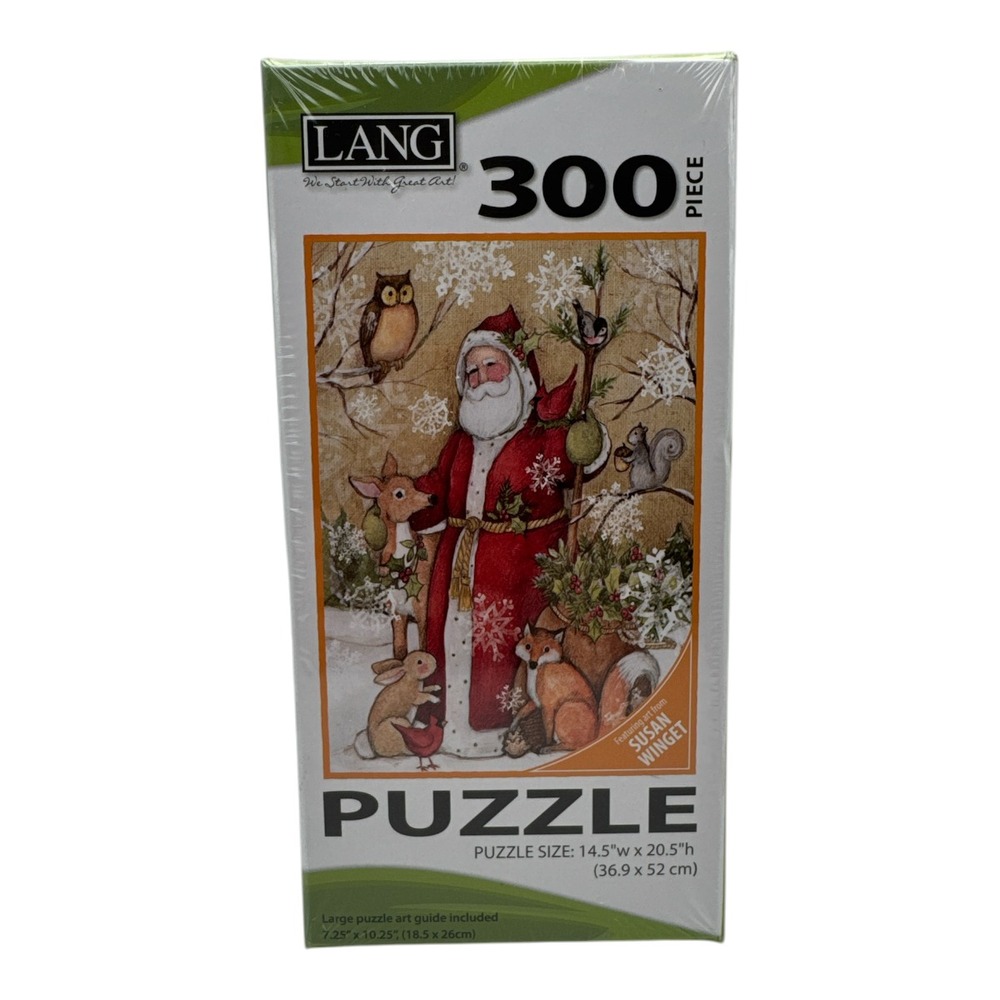Lang 300 Piece Jigsaw Puzzle Susan Winget 14.5 x 20.5 Woodland Santa Sealed
